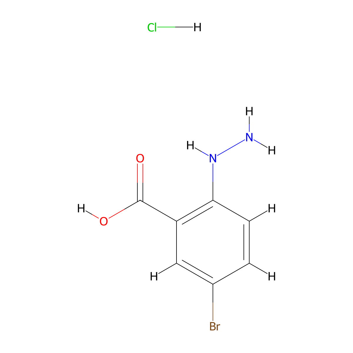 5-Bromo-2-hydrazinylbenzoic acid hydrochloride molecular structure, CAS 1260776-15-5