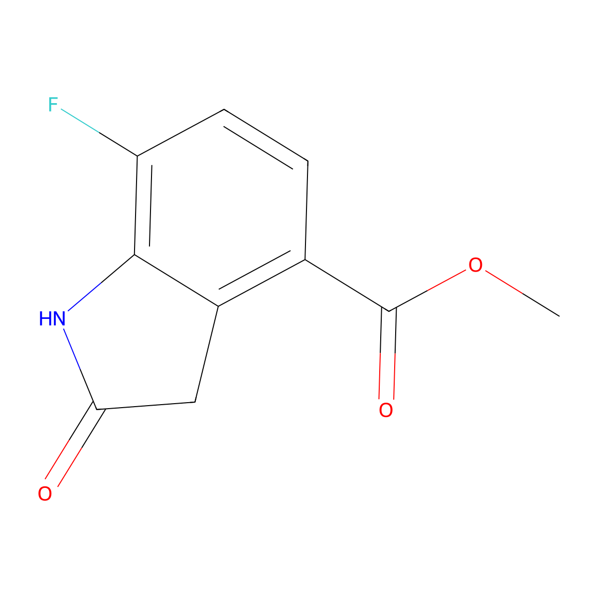 Methyl 7-fluoro-2-oxoindoline-4-carboxylate molecular structure, CAS 1260776-33-7