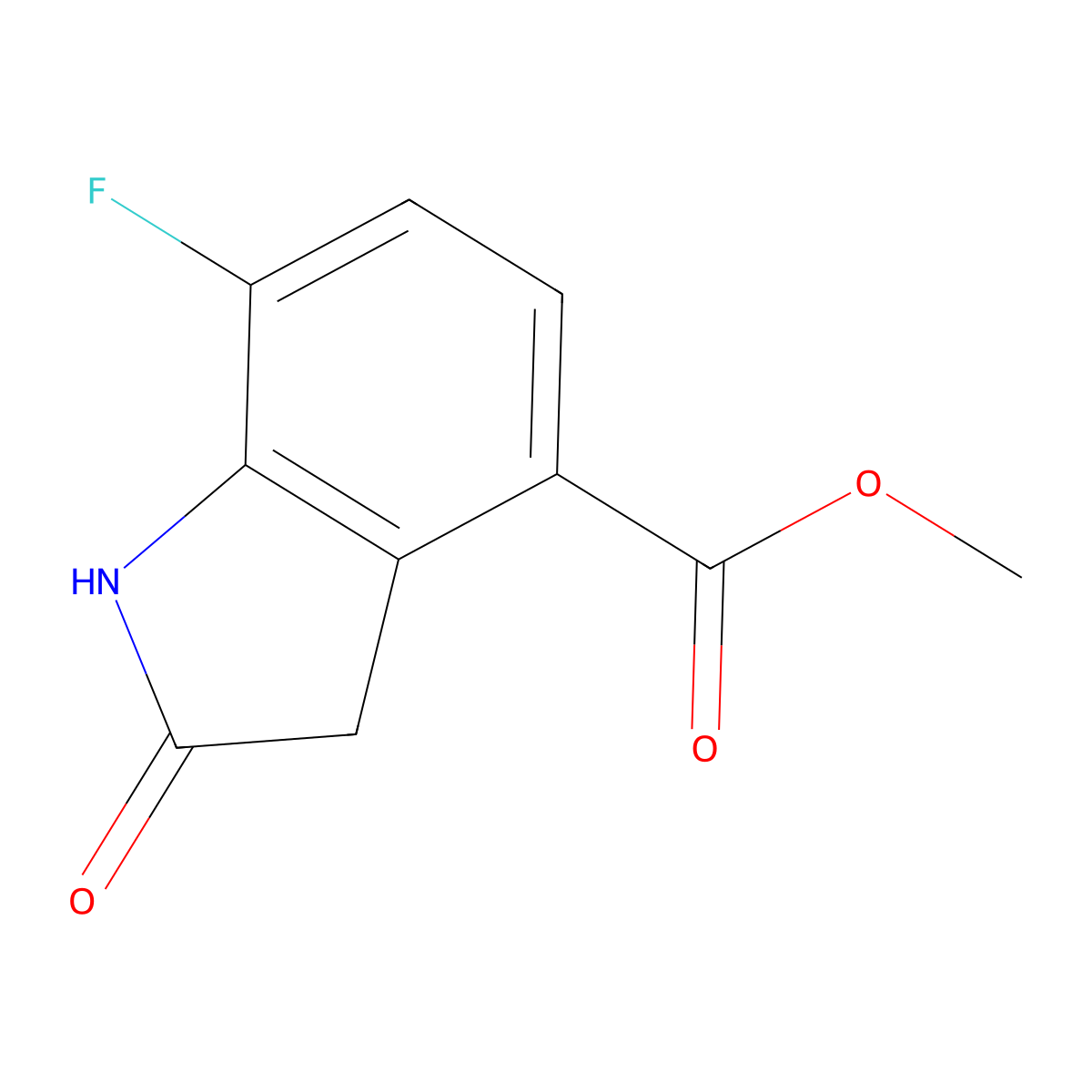 Methyl 7-fluoro-2-oxoindoline-4-carboxylate molecular structure, CAS 1260776-33-7
