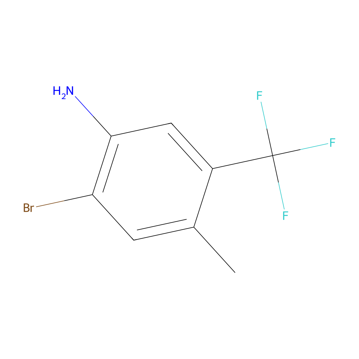 2-Bromo-4-methyl-5-(trifluoromethyl)aniline molecular structure, CAS 1260776-57-5