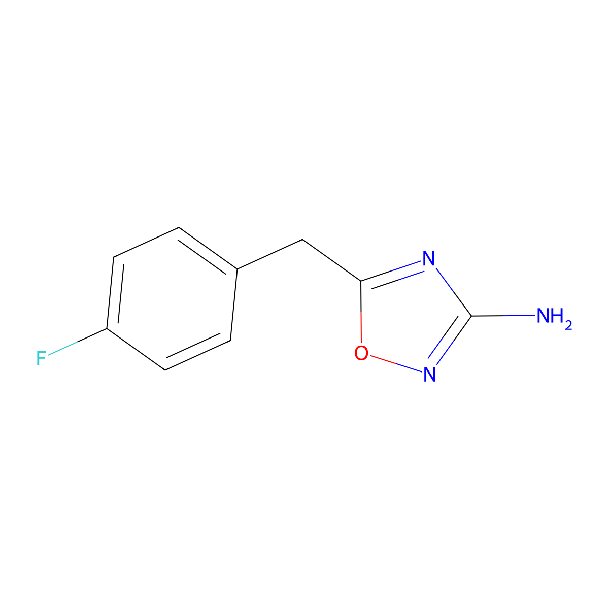 5-[(4-Fluorophenyl)methyl]-1,2,4-oxadiazol-3-amine molecular structure, CAS 1260777-27-2