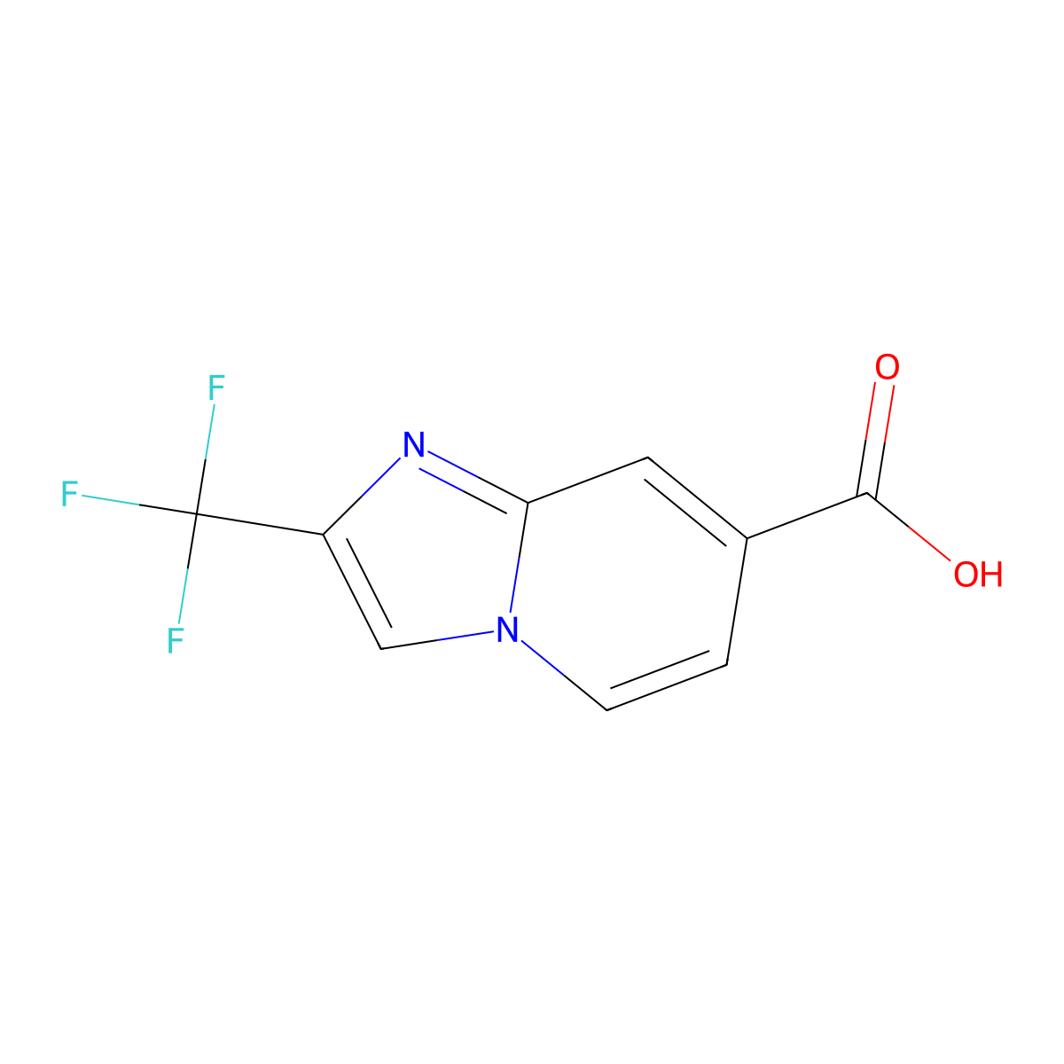 2-(Trifluoromethyl)imidazo(1,2-a)pyridine-7-carboxylic acid molecular structure, CAS 1260777-52-3