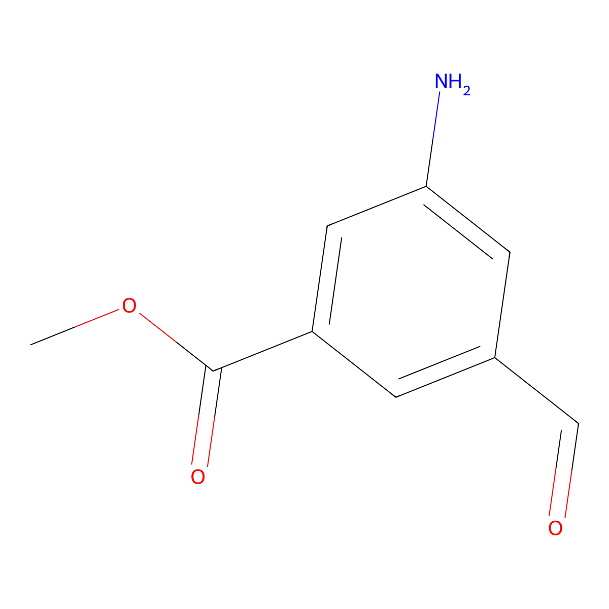 Methyl 3-amino-5-formylbenzoate molecular structure, CAS 1260777-54-5