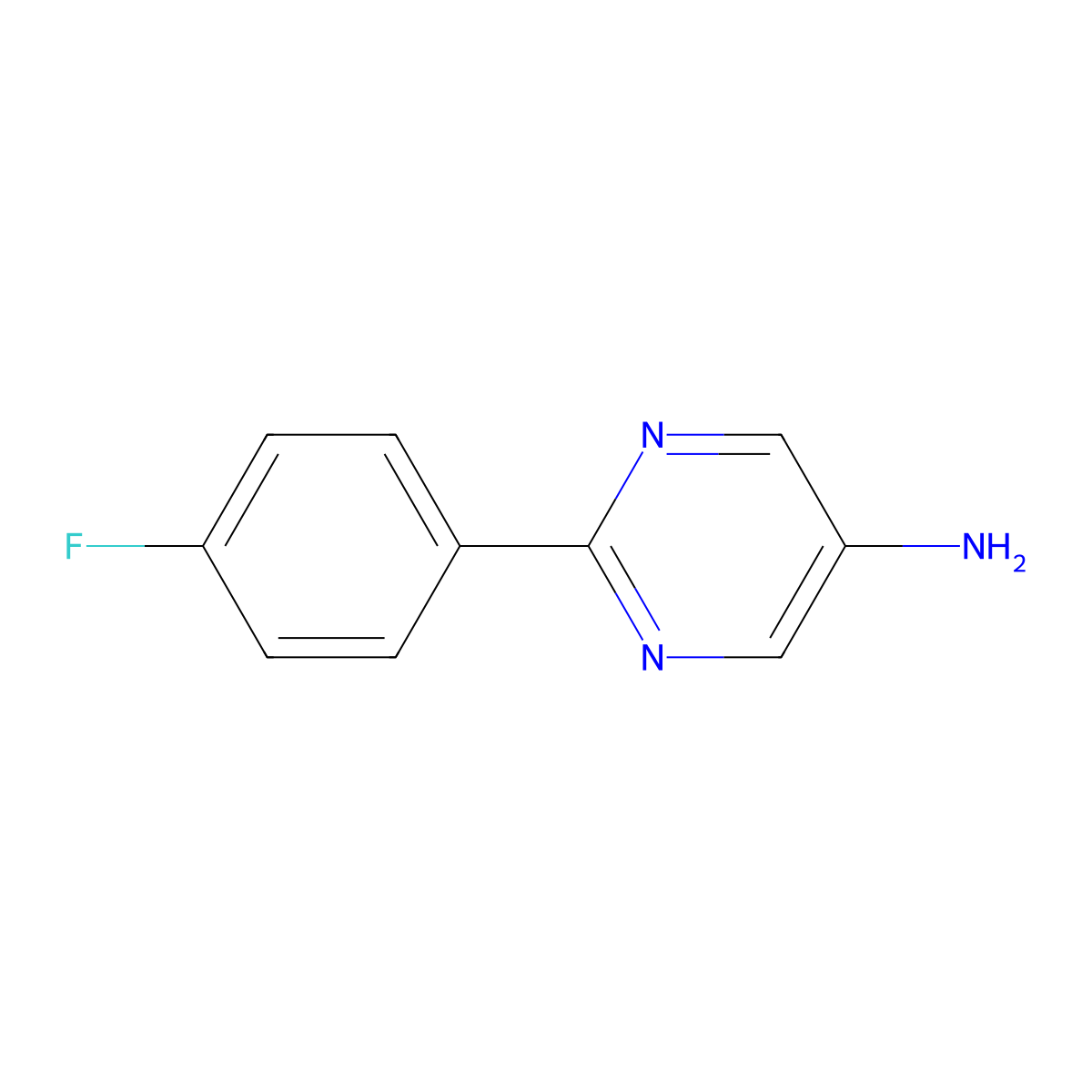 2-(4-Fluorophenyl)pyrimidin-5-amine molecular structure, CAS 1260777-61-4