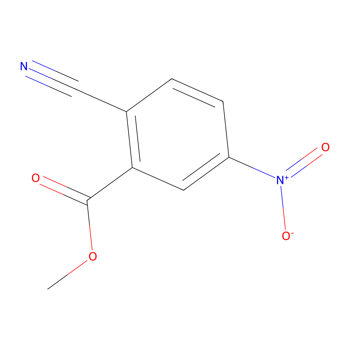 Methyl 2-cyano-5-nitrobenzoate molecular structure, CAS 1260777-93-2