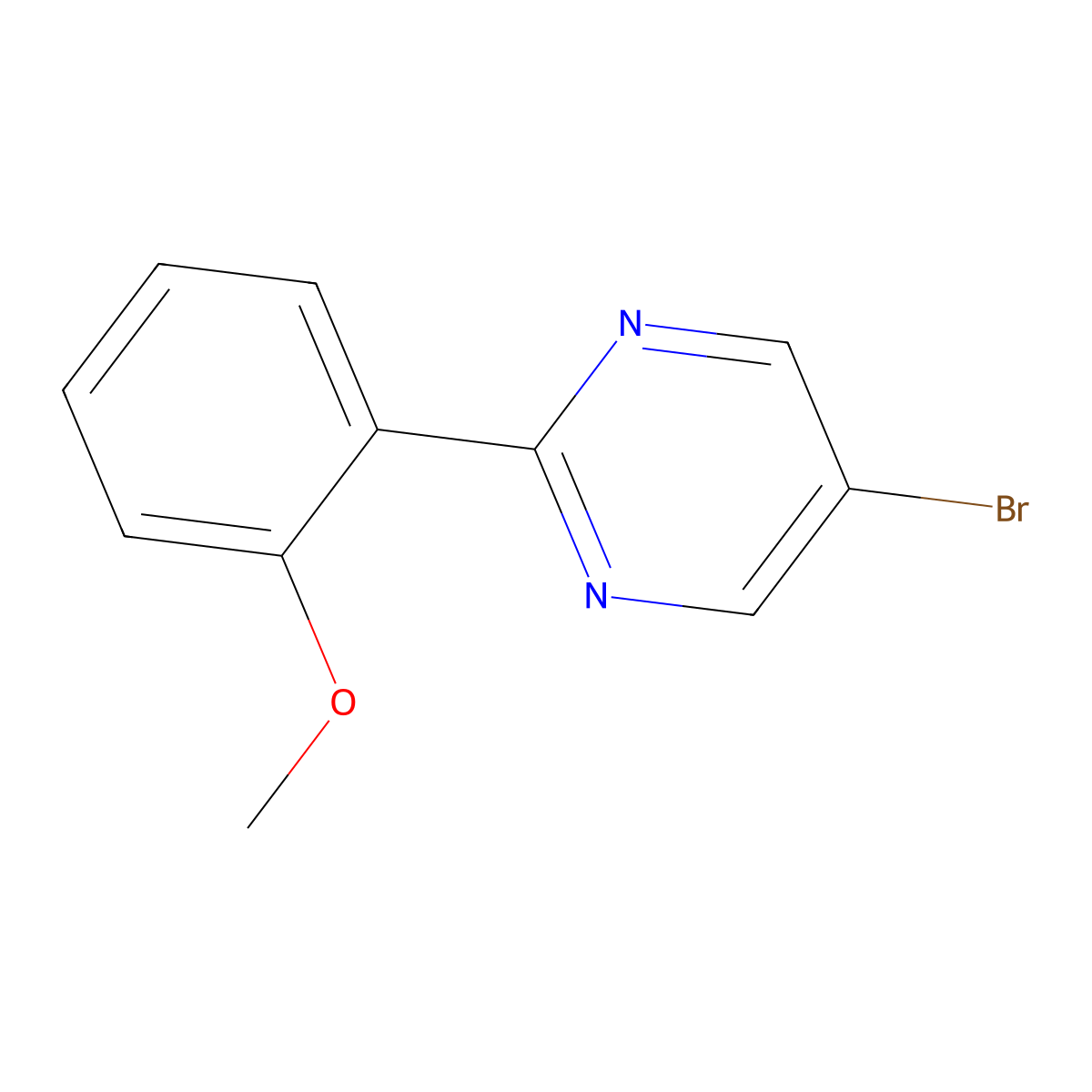 5-Bromo-2-(2-methoxyphenyl)pyrimidine molecular structure, CAS 1260777-99-8