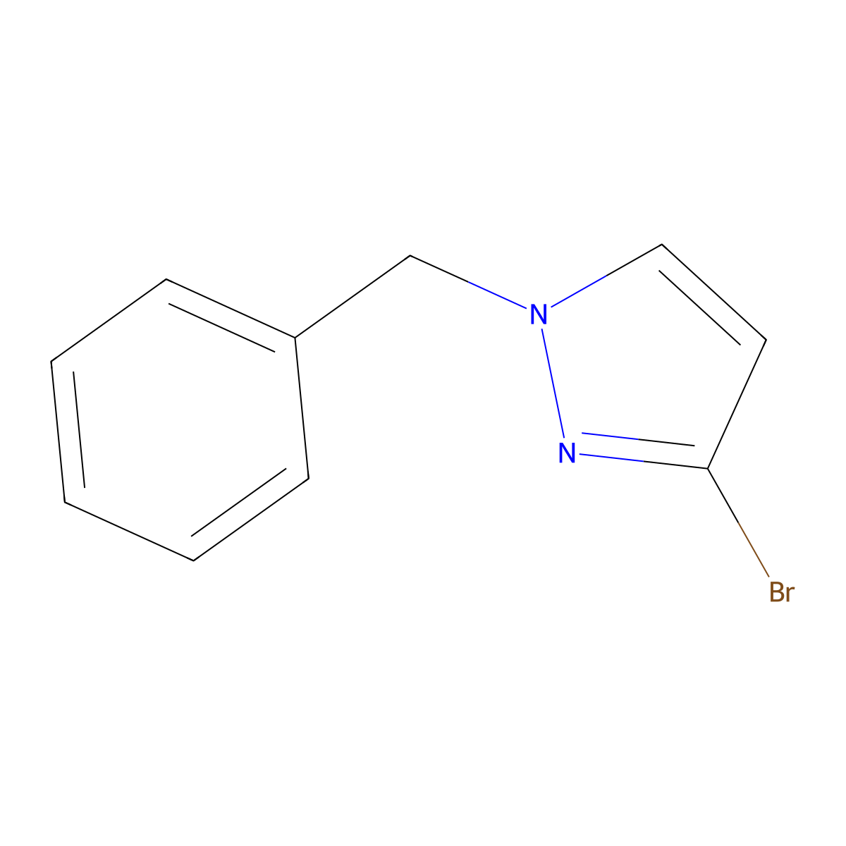 1-benzyl-3-bromo-1H-pyrazole molecular structure, CAS 1260778-36-6