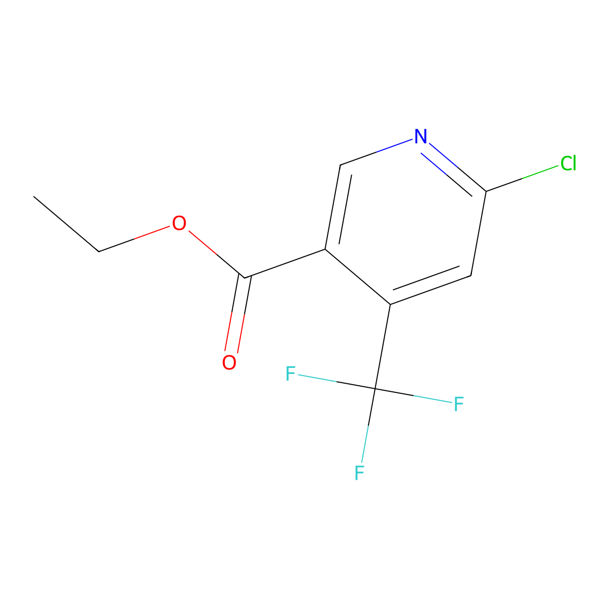Ethyl 6-chloro-4-(trifluoromethyl)nicotinate molecular structure, CAS 1260778-46-8