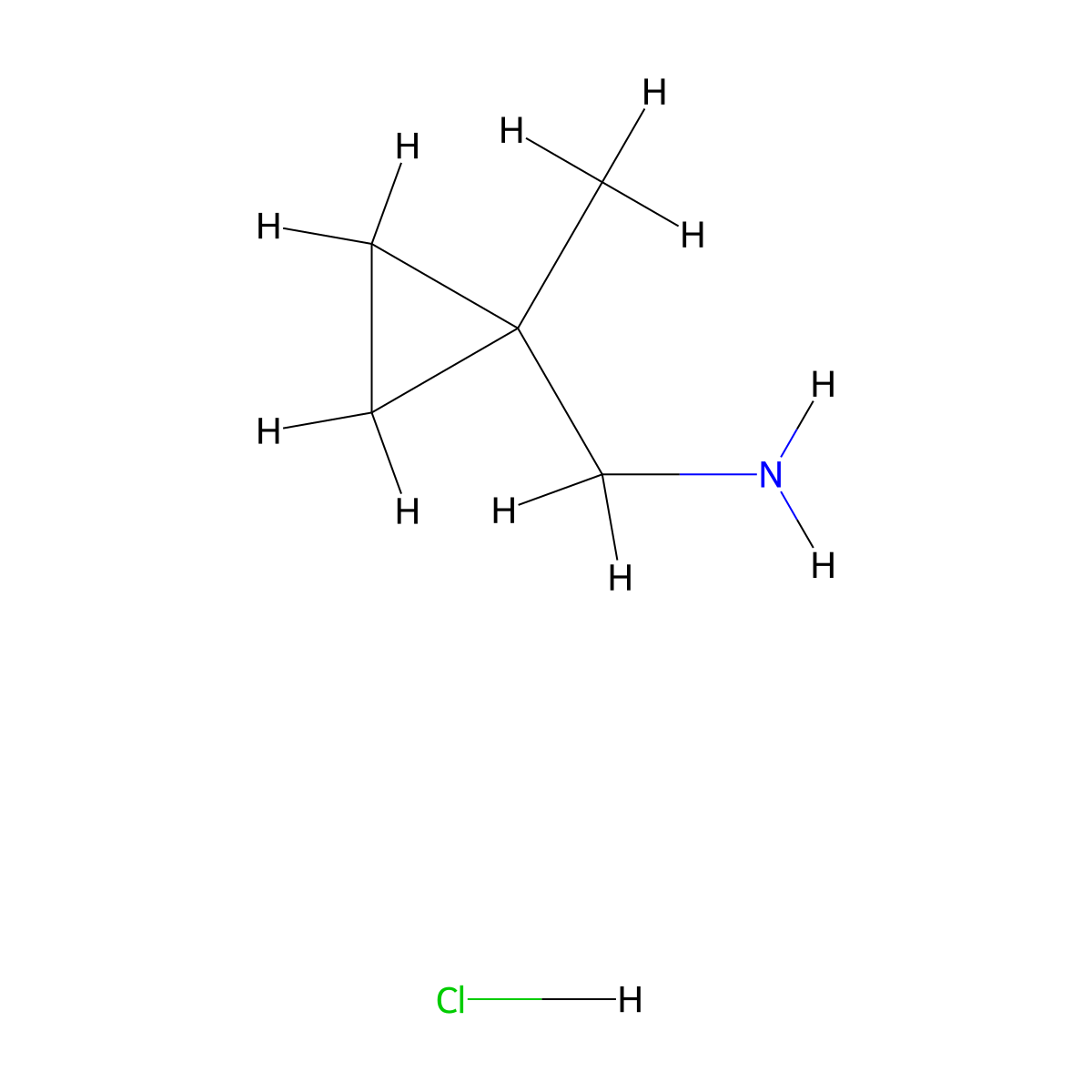 (1-Methylcyclopropyl)methanamine hydrochloride molecular structure, CAS 1260779-19-8
