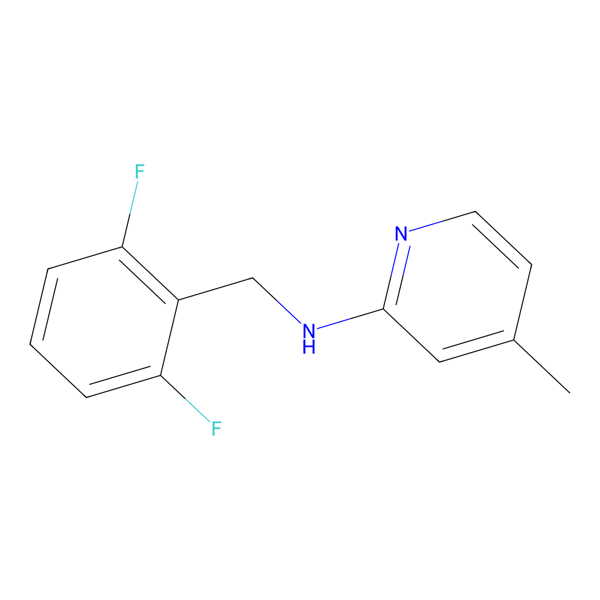 N-[(2,6-Difluorophenyl)methyl]-4-methylpyridin-2-amine molecular structure, CAS 1260779-46-1