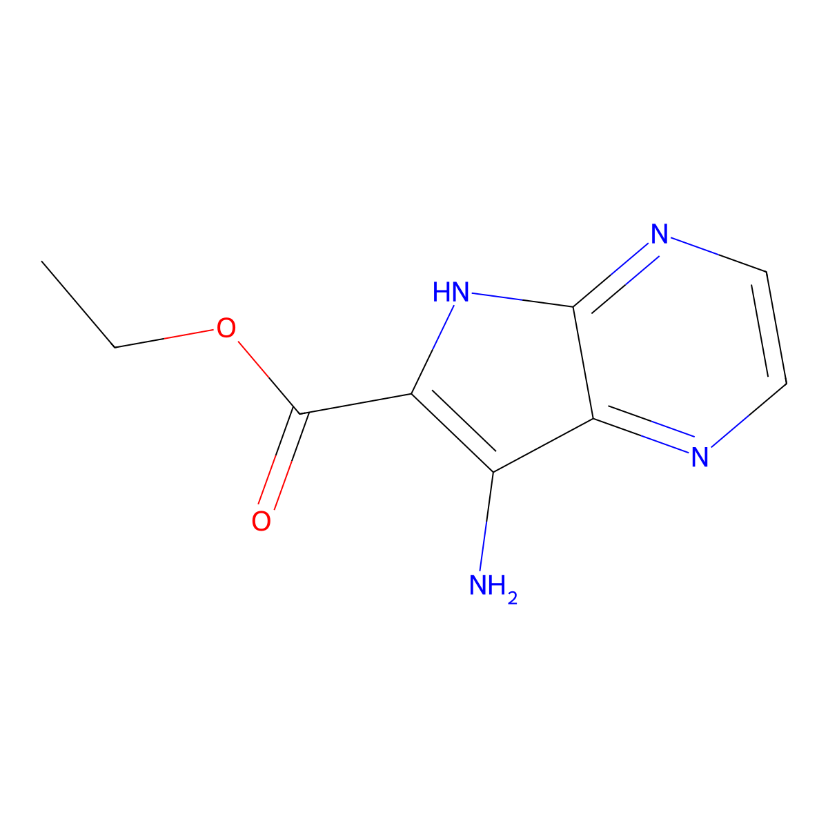 Ethyl 7-amino-5H-pyrrolo[2,3-b]pyrazine-6-carboxylate molecular structure, CAS 1260779-51-8