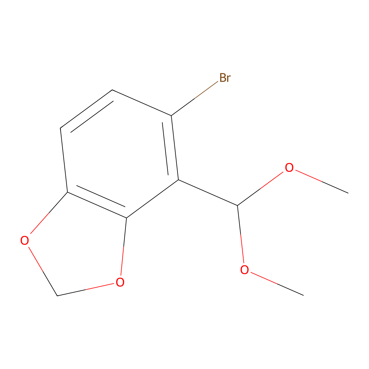 5-Bromo-4-(dimethoxymethyl)benzo[d][1,3]dioxole molecular structure, CAS 1260780-13-9