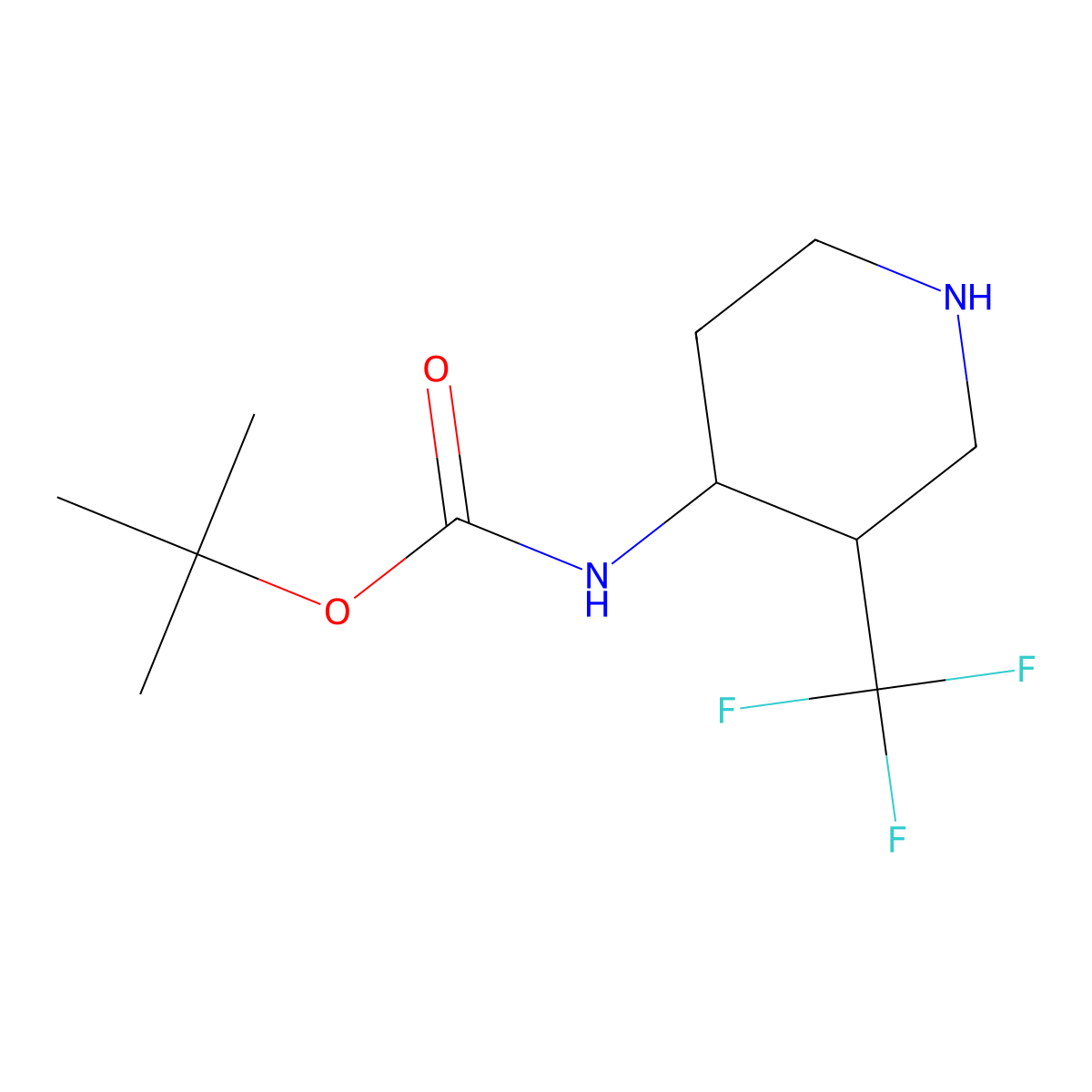 (3-Trifluoromethyl-piperidin-4-YL)-carbamic acid tert-butyl ester molecular structure, CAS 1260780-34-4