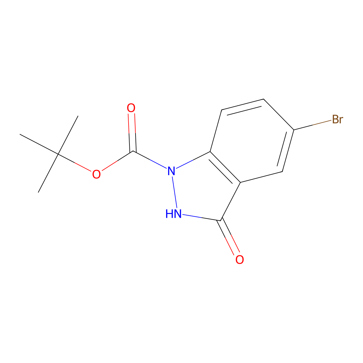 Tert-butyl 5-bromo-3-oxo-2H-indazole-1-carboxylate molecular structure, CAS 1260782-03-3