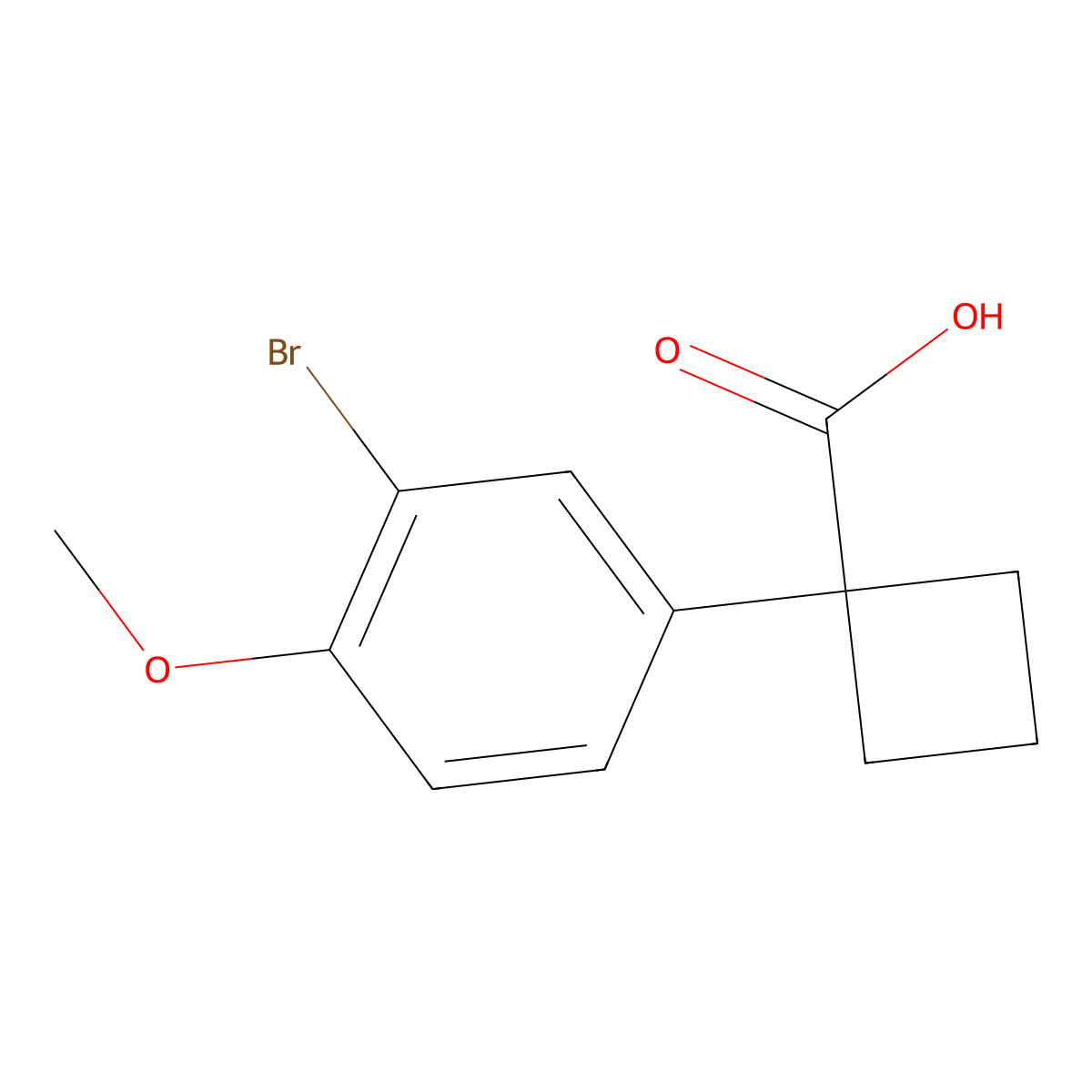1-(3-Bromo-4-methoxyphenyl)cyclobutane-1-carboxylic acid molecular structure, CAS 1260782-09-9