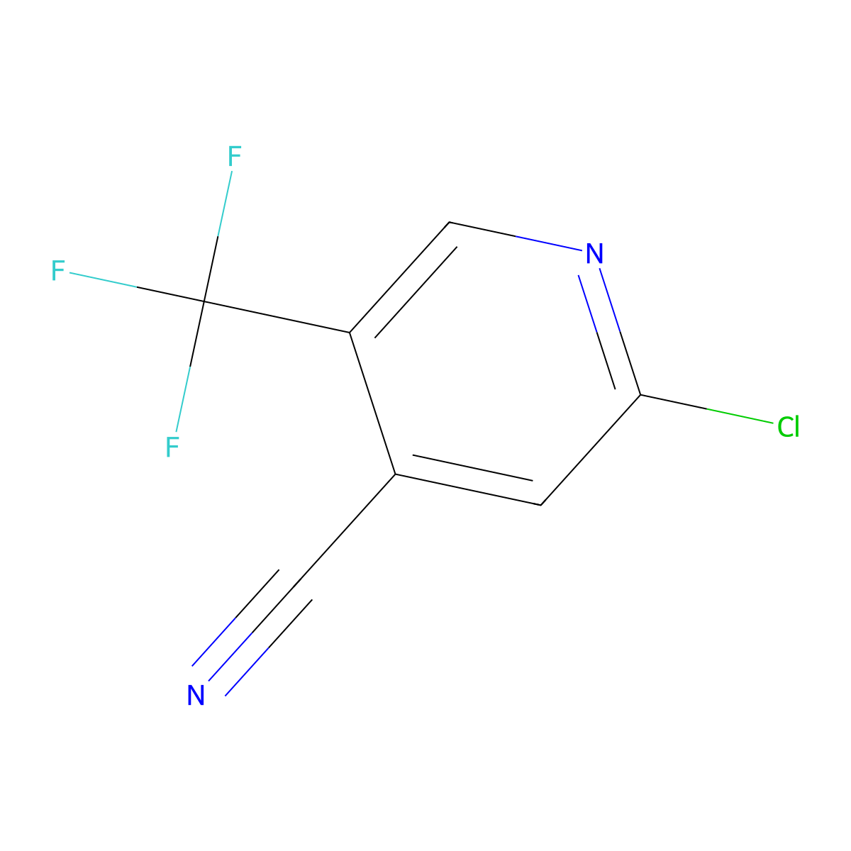 2-Chloro-5-(trifluoromethyl)pyridine-4-carbonitrile molecular structure, CAS 1260782-19-1