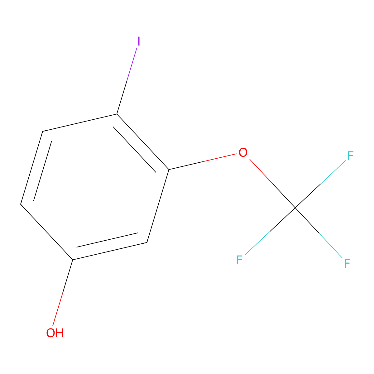 4-Iodo-3-(trifluoromethoxy)phenol molecular structure, CAS 1260783-02-5