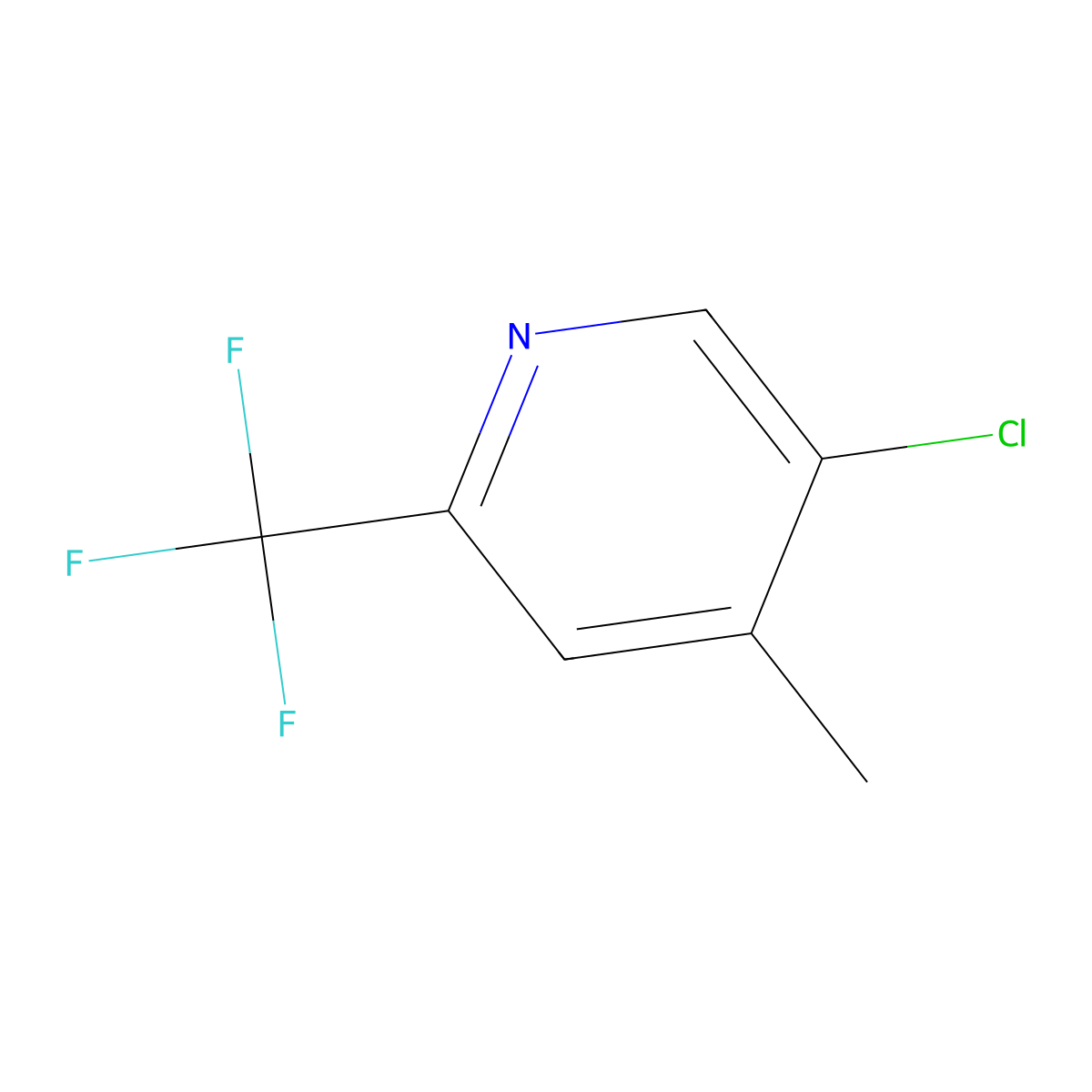 5-Chloro-4-methyl-2-(trifluoromethyl)pyridine molecular structure, CAS 1260783-20-7