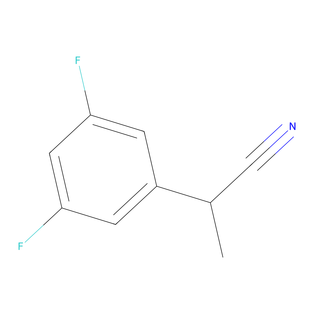 2-(3,5-Difluorophenyl)propanenitrile molecular structure, CAS 1260783-34-3