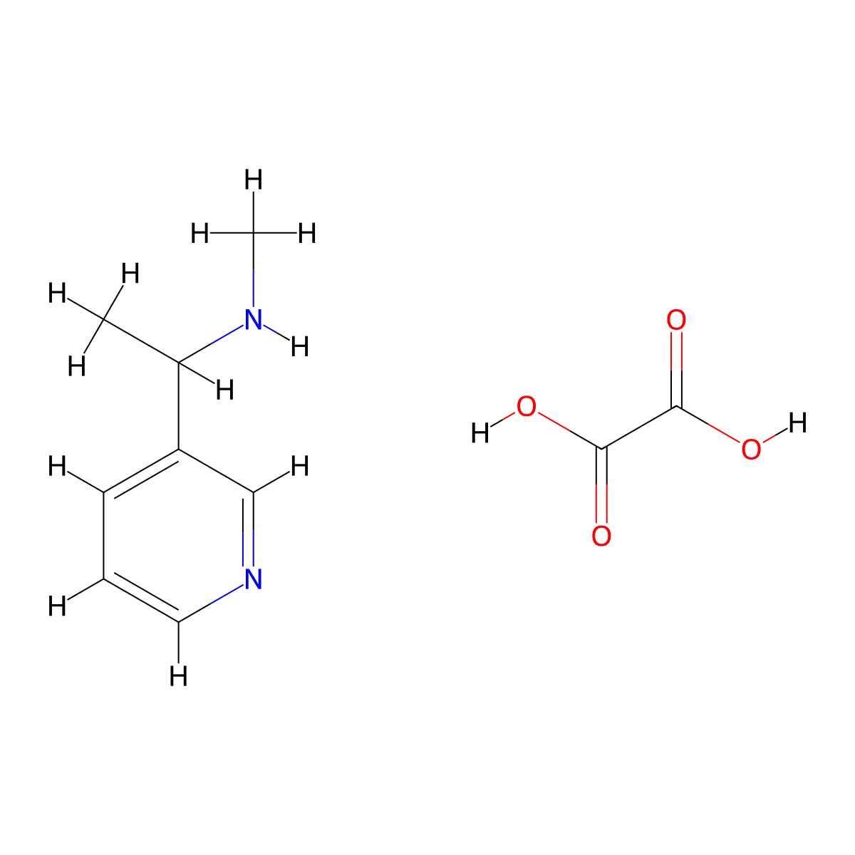N-methyl-1-(3-pyridinyl)ethanamine oxalate molecular structure, CAS 1260783-59-2