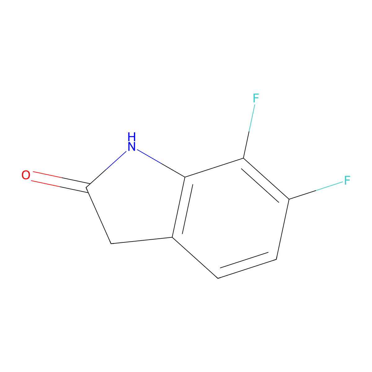 6,7-Difluoroindolin-2-one molecular structure, CAS 1260783-65-0