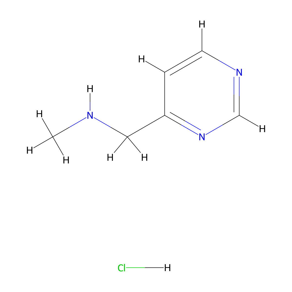 N-Methyl-1-(pyrimidin-4-yl)methanamine hydrochloride molecular structure, CAS 1260783-69-4