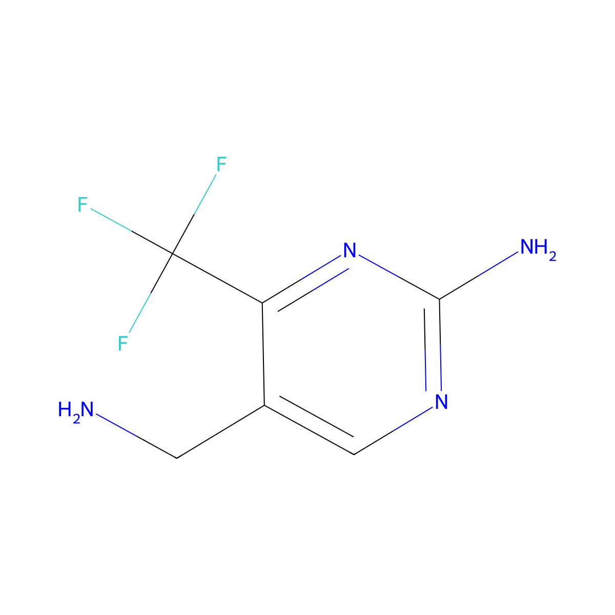 5-(Aminomethyl)-4-(trifluoromethyl)pyrimidin-2-amine molecular structure, CAS 1260783-73-0