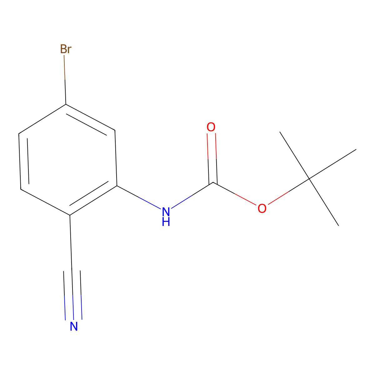 Tert-butyl N-(5-bromo-2-cyanophenyl)carbamate molecular structure, CAS 1260783-74-1