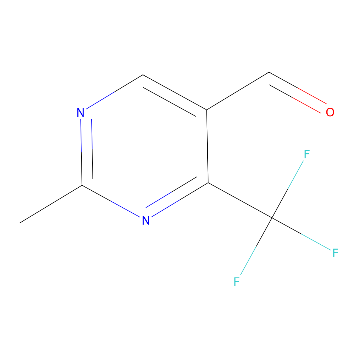 2-Methyl-4-(trifluoromethyl)pyrimidine-5-carbaldehyde molecular structure, CAS 1260783-89-8