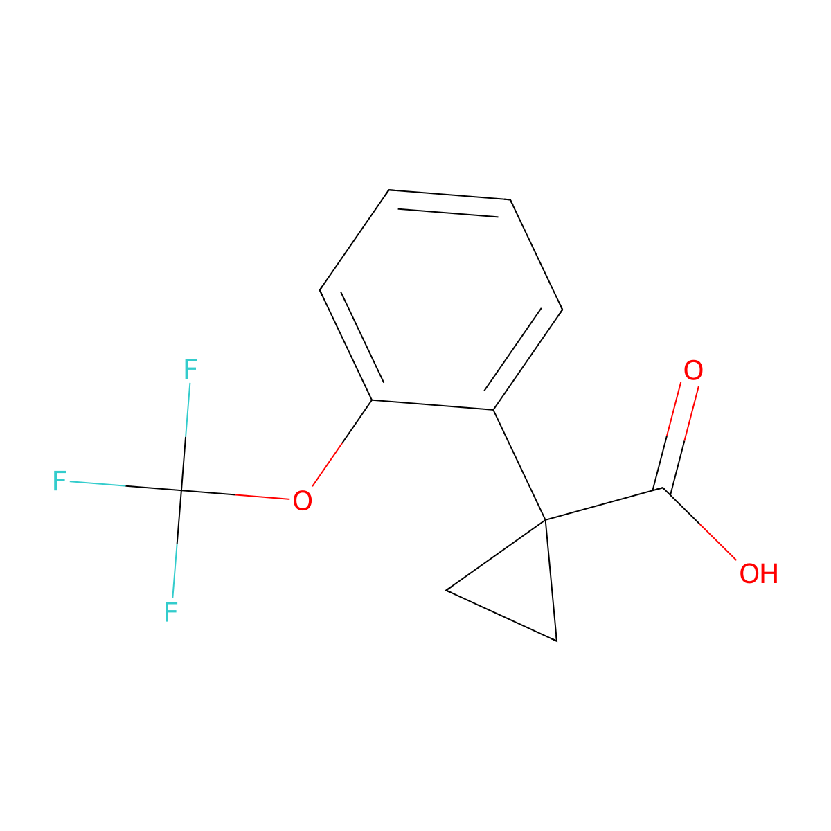 1-[2-(Trifluoromethoxy)phenyl]cyclopropane-1-carboxylic acid molecular structure, CAS 1260783-99-0
