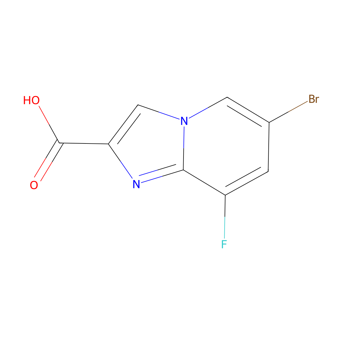 6-Bromo-8-fluoroimidazo[1,2-a]pyridine-2-carboxylic acid molecular structure, CAS 1260784-00-6