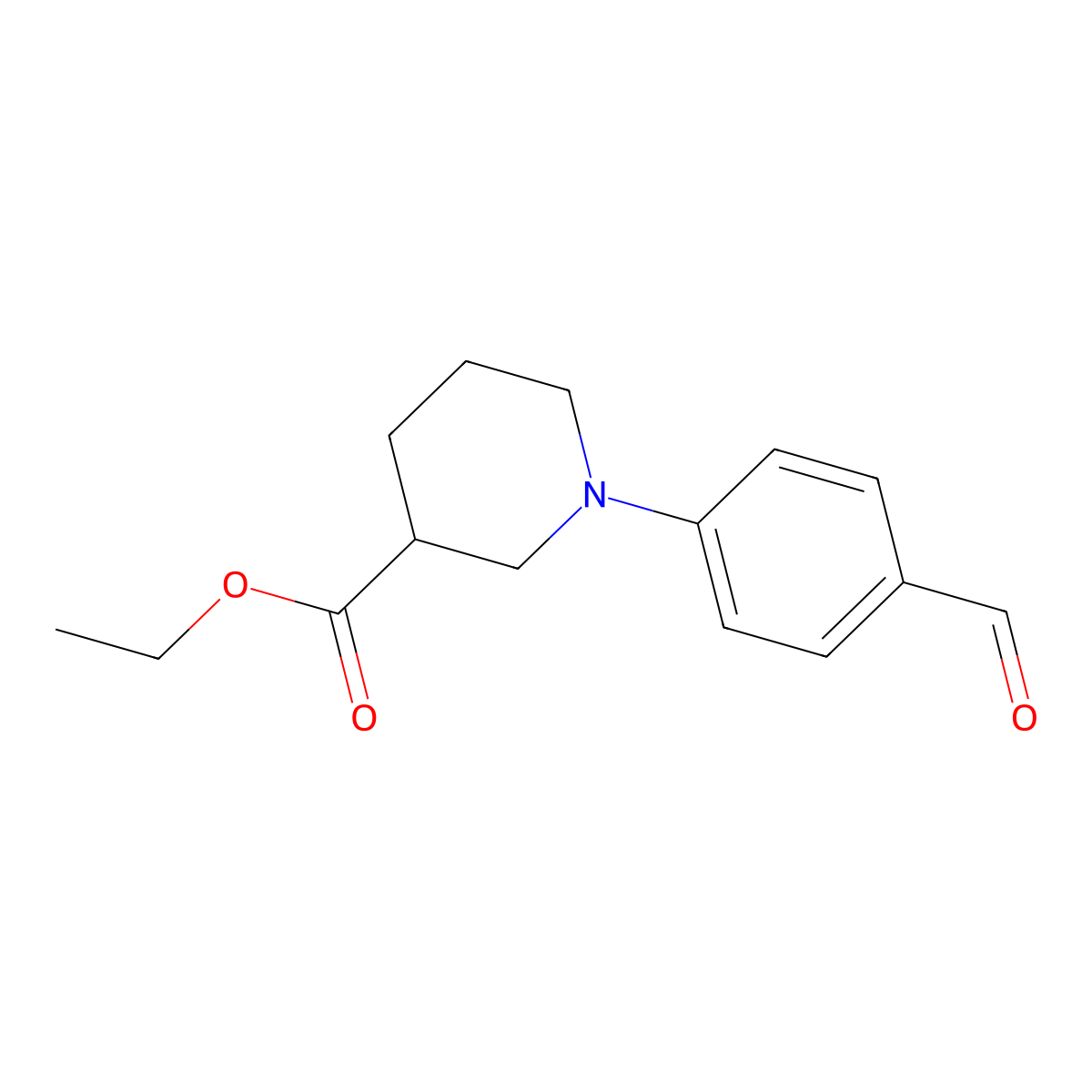 Ethyl 1-(4-formylphenyl)piperidine-3-carboxylate molecular structure, CAS 1260784-23-3