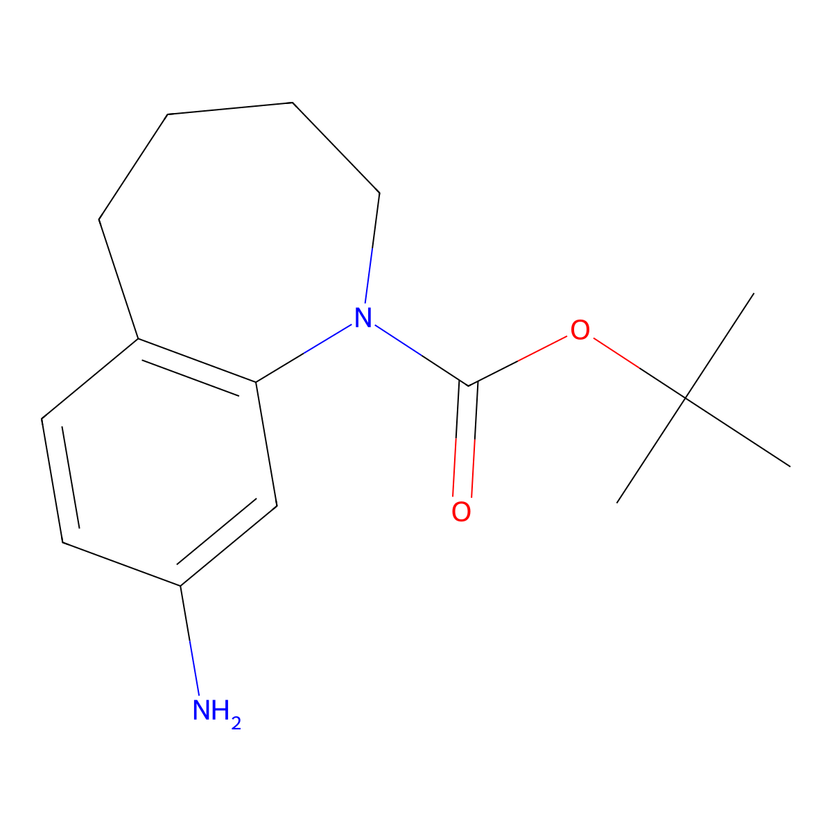 tert-Butyl 8-amino-2,3,4,5-tetrahydro-1H-benzo[b]azepine-1-carboxylate molecular structure, CAS 1260784-30-2