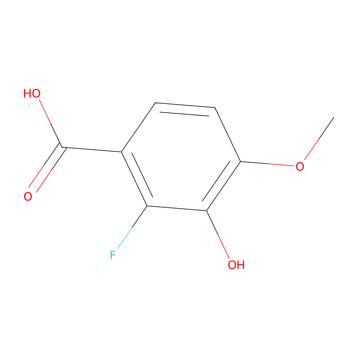 2-Fluoro-3-hydroxy-4-methoxybenzoic acid molecular structure, CAS 1260784-66-4