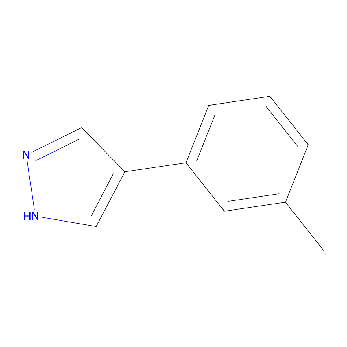 4-(3-methylphenyl)-1H-pyrazole molecular structure, CAS 1260785-58-7