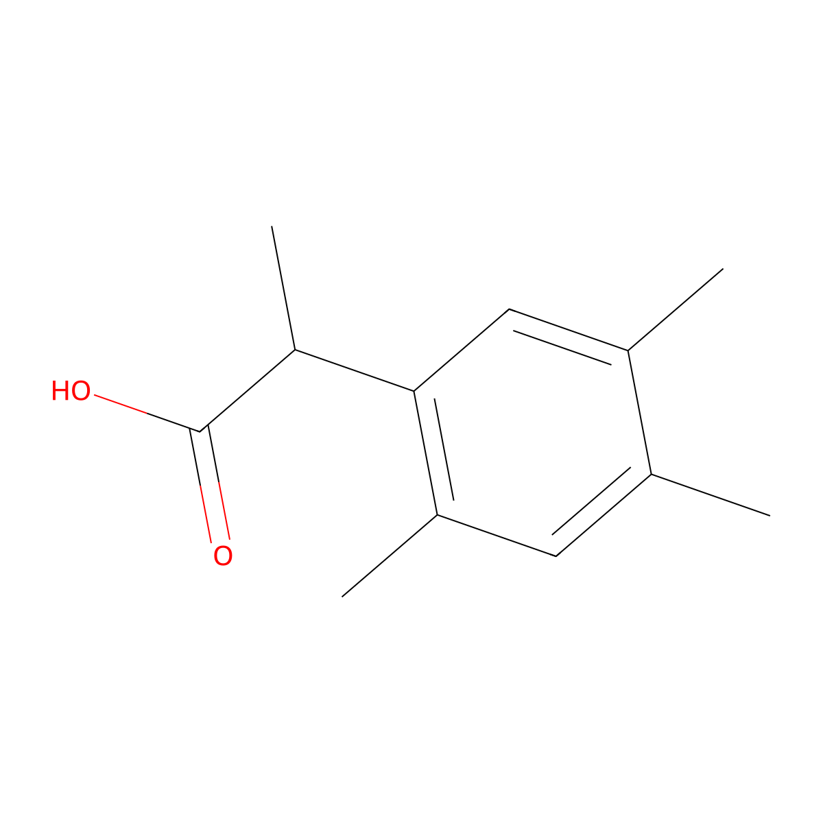 2-(2,4,5-Trimethylphenyl)propanoic acid molecular structure, CAS 1260785-70-3