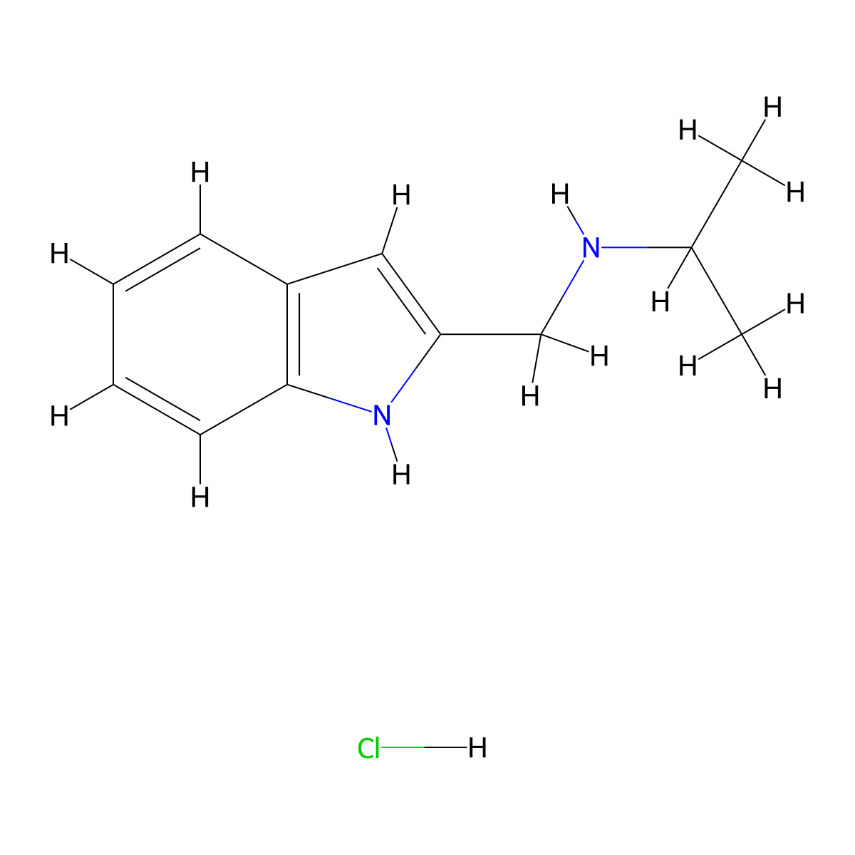 N-((1H-Indol-2-yl)methyl)propan-2-amine hydrochloride molecular structure, CAS 1260785-75-8