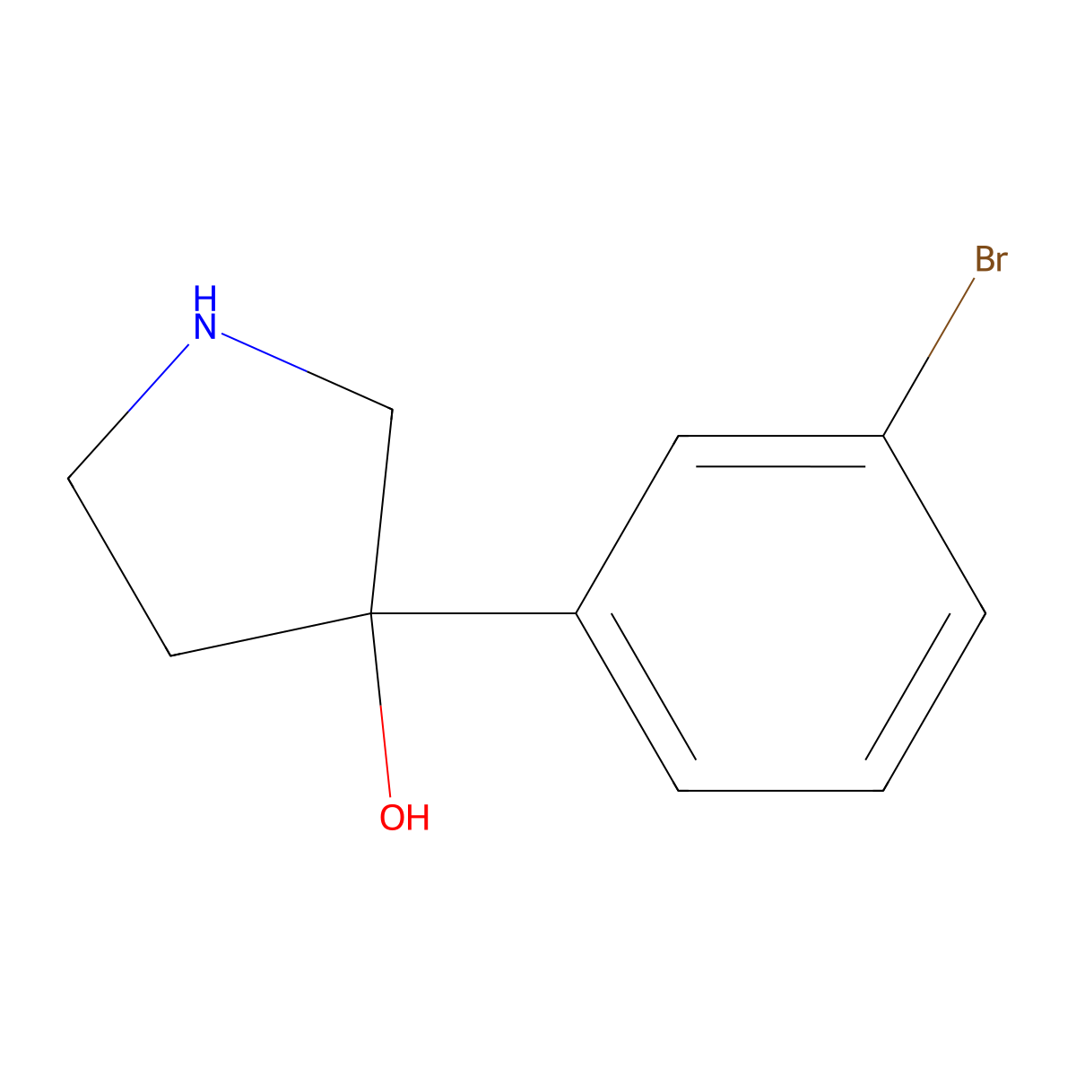 3-(3-Bromophenyl)pyrrolidin-3-ol molecular structure, CAS 1260785-78-1