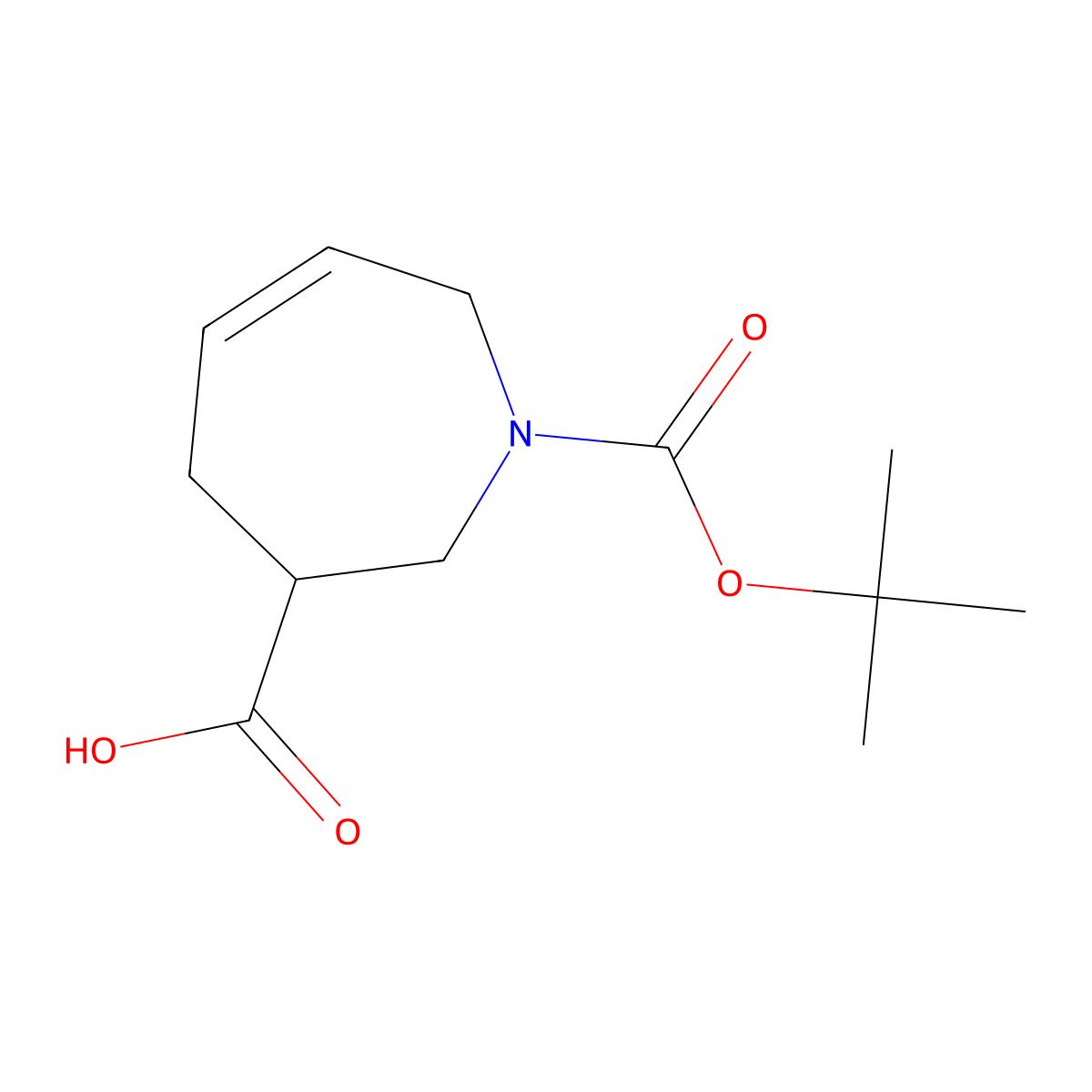 1-(tert-Butoxycarbonyl)-2,3,4,7-tetrahydro-1H-azepine-3-carboxylic acid molecular structure, CAS 1260786-00-2