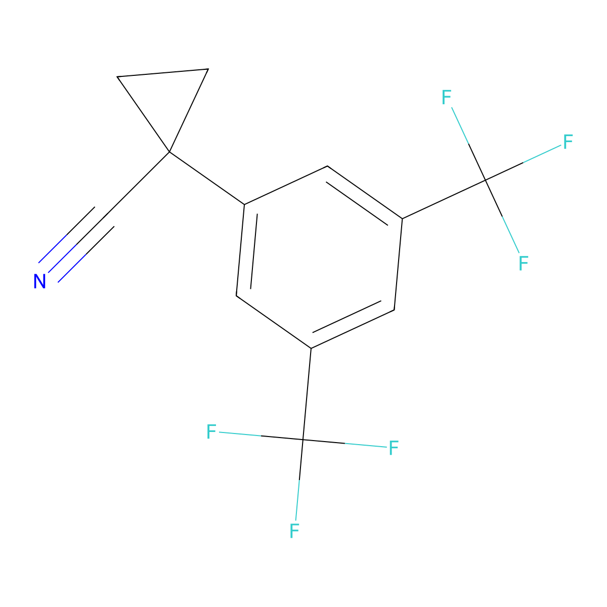 1-[3,5-Bis(trifluoromethyl)phenyl]cyclopropane-1-carbonitrile molecular structure, CAS 1260786-06-8