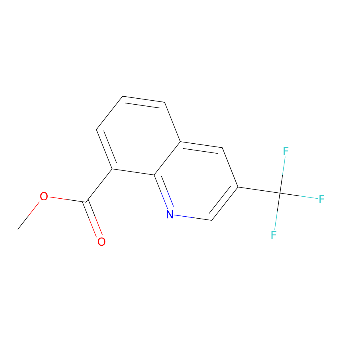 Methyl 3-(trifluoromethyl)quinoline-8-carboxylate molecular structure, CAS 1260786-34-2