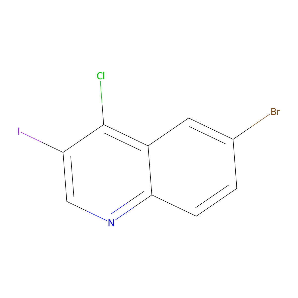 6-Bromo-4-chloro-3-iodoquinoline molecular structure, CAS 1260787-47-0