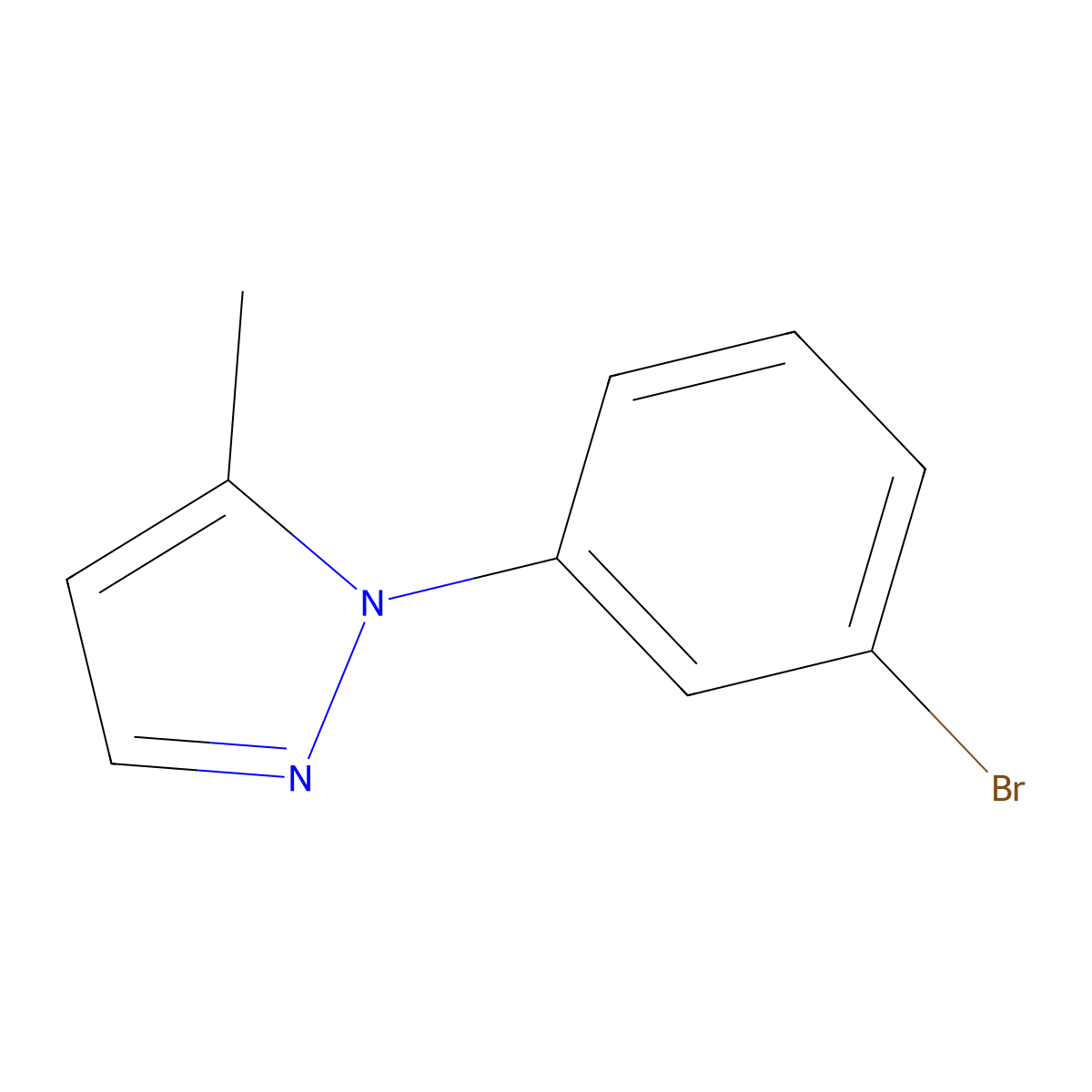 1-(3-bromophenyl)-5-methyl-1H-pyrazole molecular structure, CAS 1260787-69-6