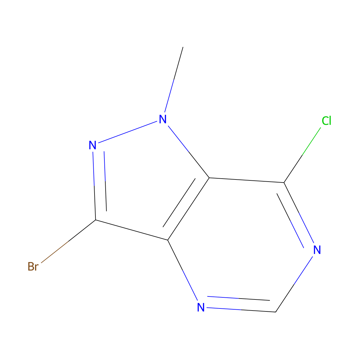 3-Bromo-7-chloro-1-methyl-1H-pyrazolo[4,3-d]pyrimidine molecular structure, CAS 1260787-71-0