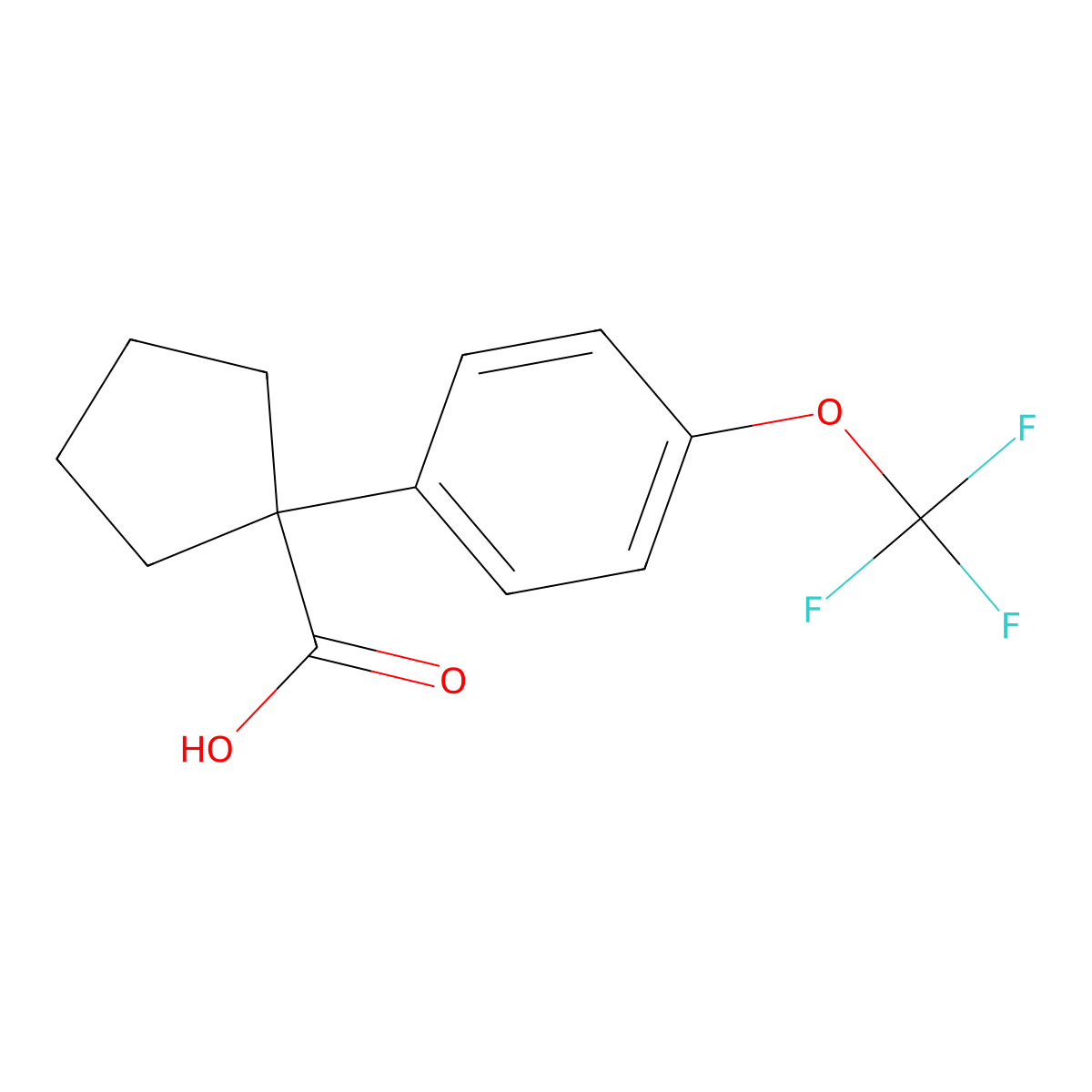 1-[4-(Trifluoromethoxy)phenyl]cyclopentanecarboxylic Acid molecular structure, CAS 1260787-73-2
