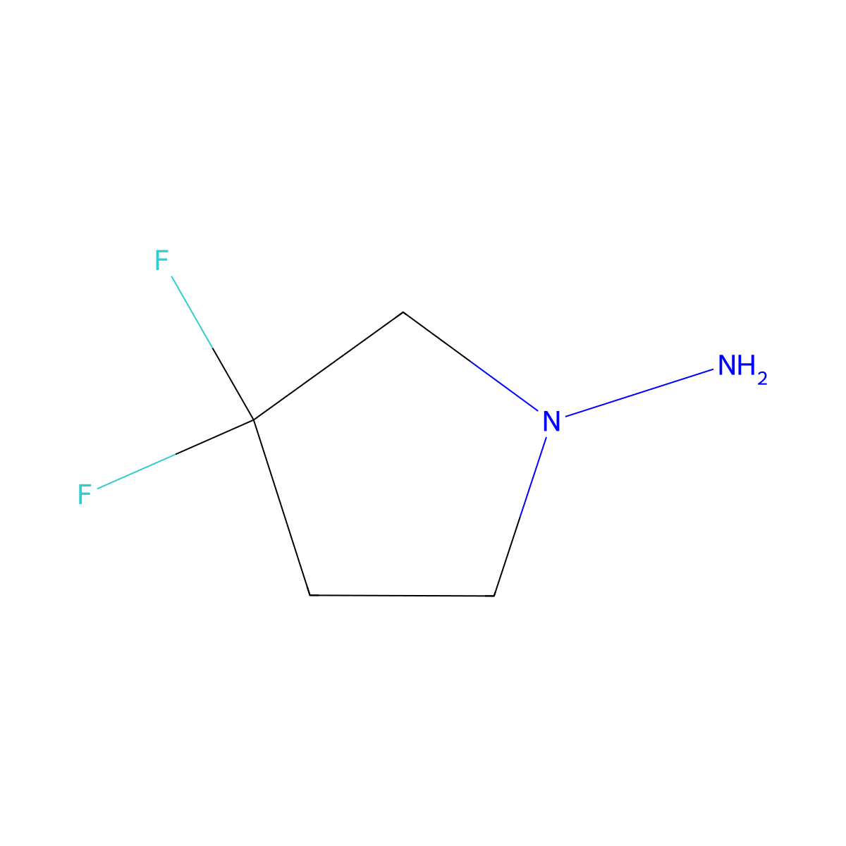 3,3-Difluoropyrrolidin-1-amine molecular structure, CAS 1260787-88-9