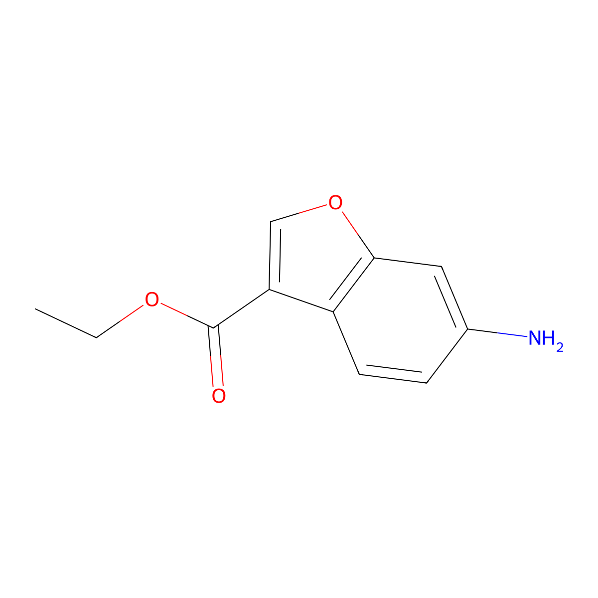 Ethyl 6-aminobenzofuran-3-carboxylate molecular structure, CAS 1260788-13-3