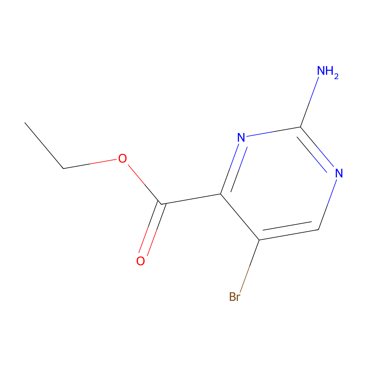 Ethyl 2-amino-5-bromopyrimidine-4-carboxylate molecular structure, CAS 1260788-14-4