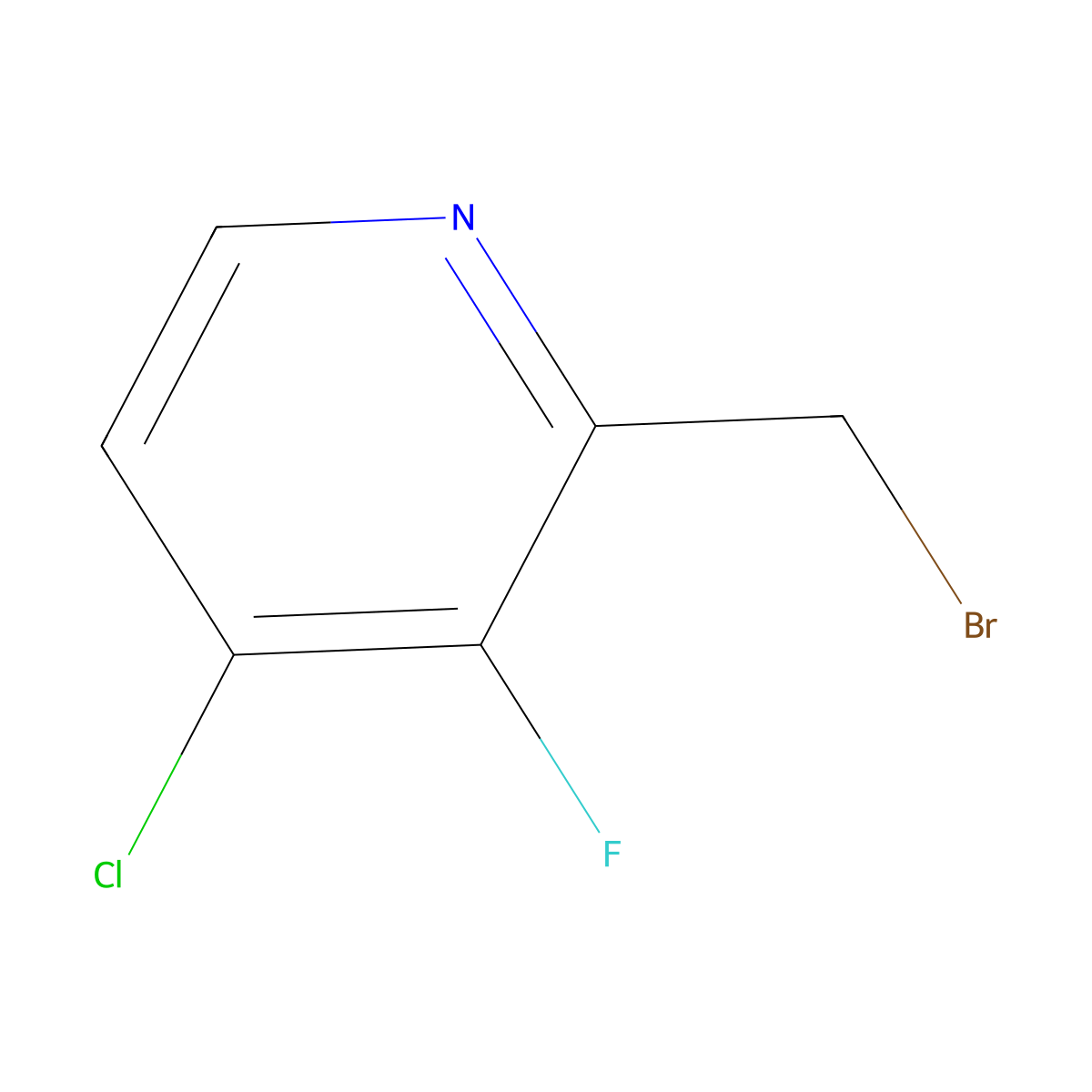 2-(Bromomethyl)-4-chloro-3-fluoropyridine molecular structure, CAS 1260788-29-1