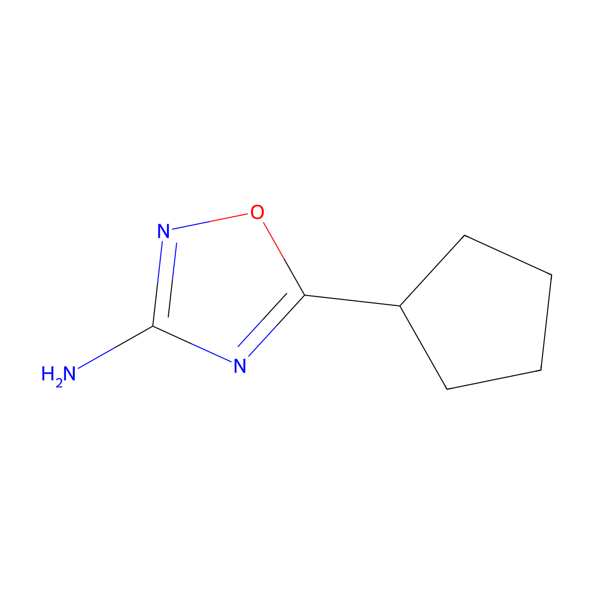 5-Cyclopentyl-1,2,4-oxadiazol-3-amine molecular structure, CAS 1260788-76-8